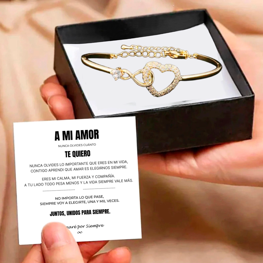 A MI AMOR | SIEMPRE UNIDOS | PULSERA CORAZON