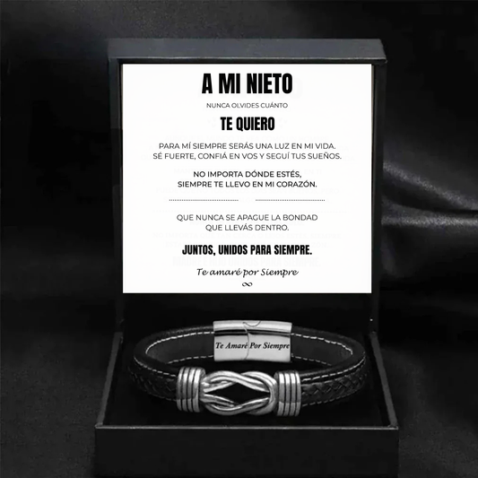 A MI NIETO | SIEMPRE UNIDOS | PULSERA DE CUERO