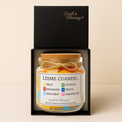 Frascos de versículos bíblicos (caja de regalos incluida)