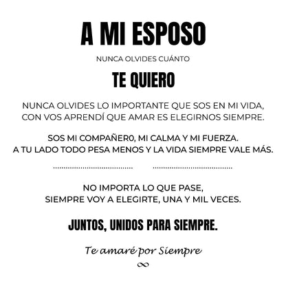 A MI ESPOSO | SIEMPRE UNIDOS | PULSERA DE CUERO