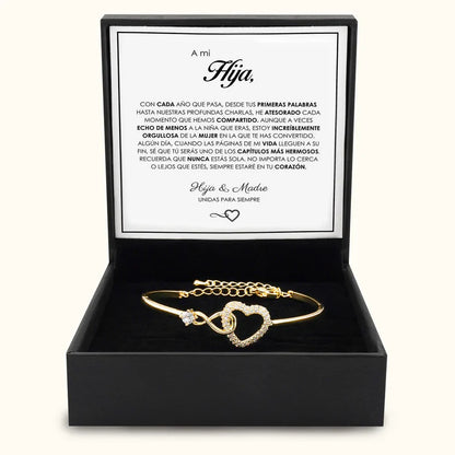 A MI HIJA | SIEMPRE UNIDAS | PULSERA CORAZON