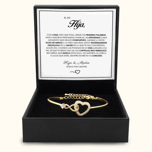 A MI HIJA | SIEMPRE UNIDAS | PULSERA CORAZON