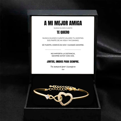 A MI MEJOR AMIGA | SIEMPRE UNIDAS | PULSERA CORAZON