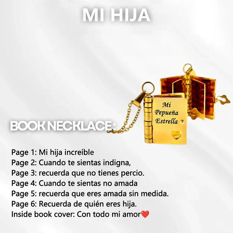 Mi Hija - Collar De Libro Mi Pequeña Estrella