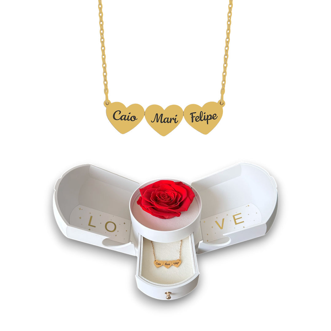 Collar de corazones personalizable