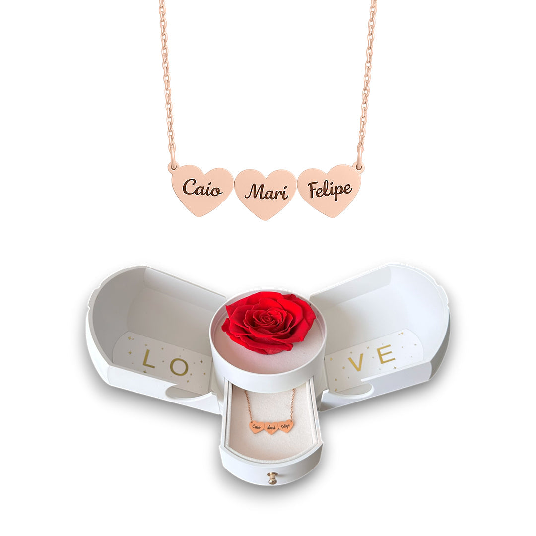 Collar de corazones personalizable