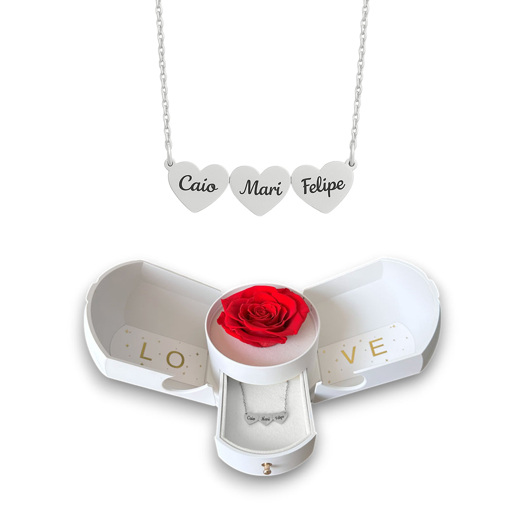 Collar de corazones personalizable