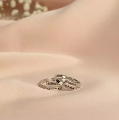 SIEMPRE JUNTAS Pack Anillos en Plata 925 + Tarjeta Personalizada (Oferta 2x1)