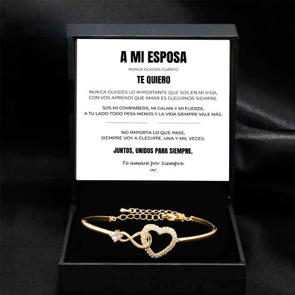A MI ESPOSA | SIEMPRE UNIDAS | PULSERA CORAZON