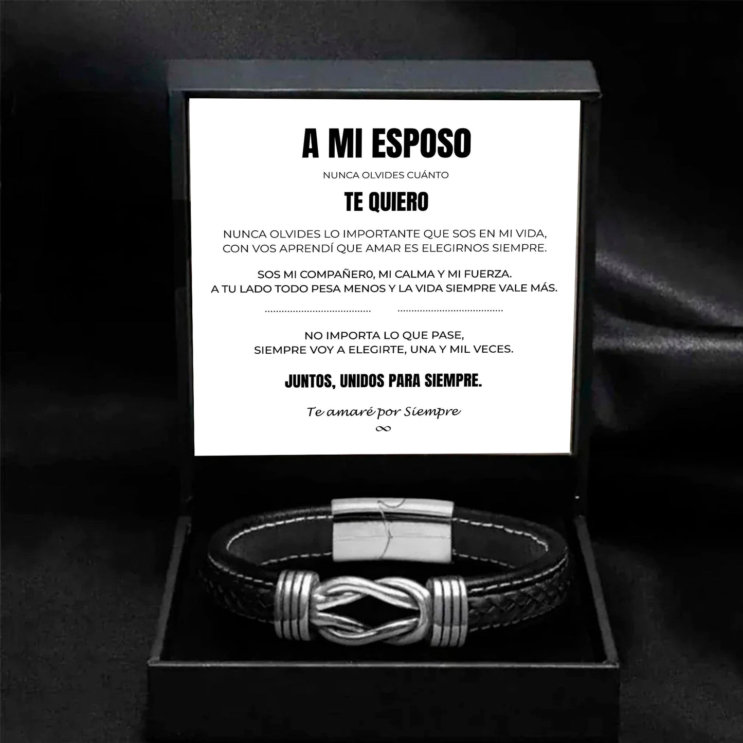 A MI ESPOSO | SIEMPRE UNIDOS | PULSERA DE CUERO