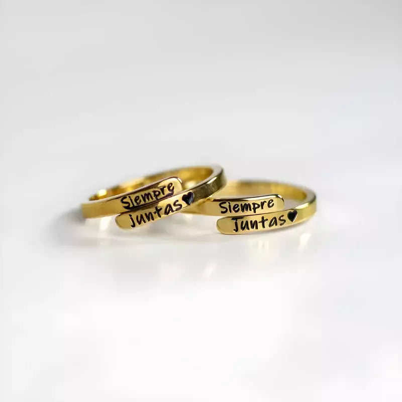 SIEMPRE JUNTAS Pack Anillos en Plata 925 + Tarjeta Personalizada (Oferta 2x1)