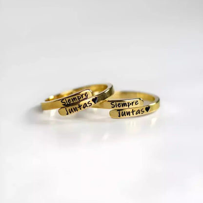 SIEMPRE JUNTAS Pack Anillos en Plata 925 + Tarjeta Personalizada (Oferta 2x1)