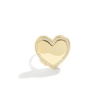 Anillo Medallón Corazón Personalizado