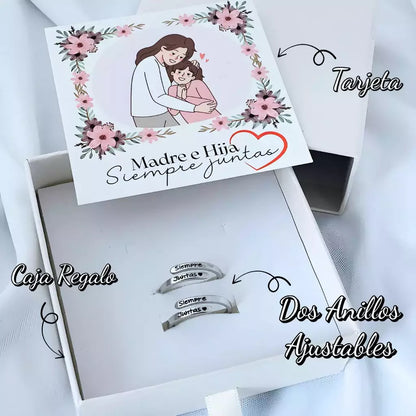 SIEMPRE JUNTAS Pack Anillos en Plata 925 + Tarjeta Personalizada (Oferta 2x1)