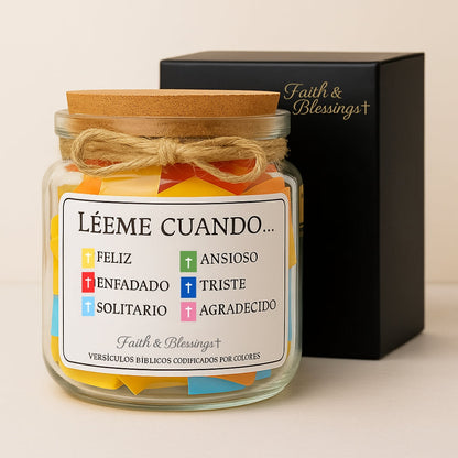 Frascos de versículos bíblicos (caja de regalos incluida)