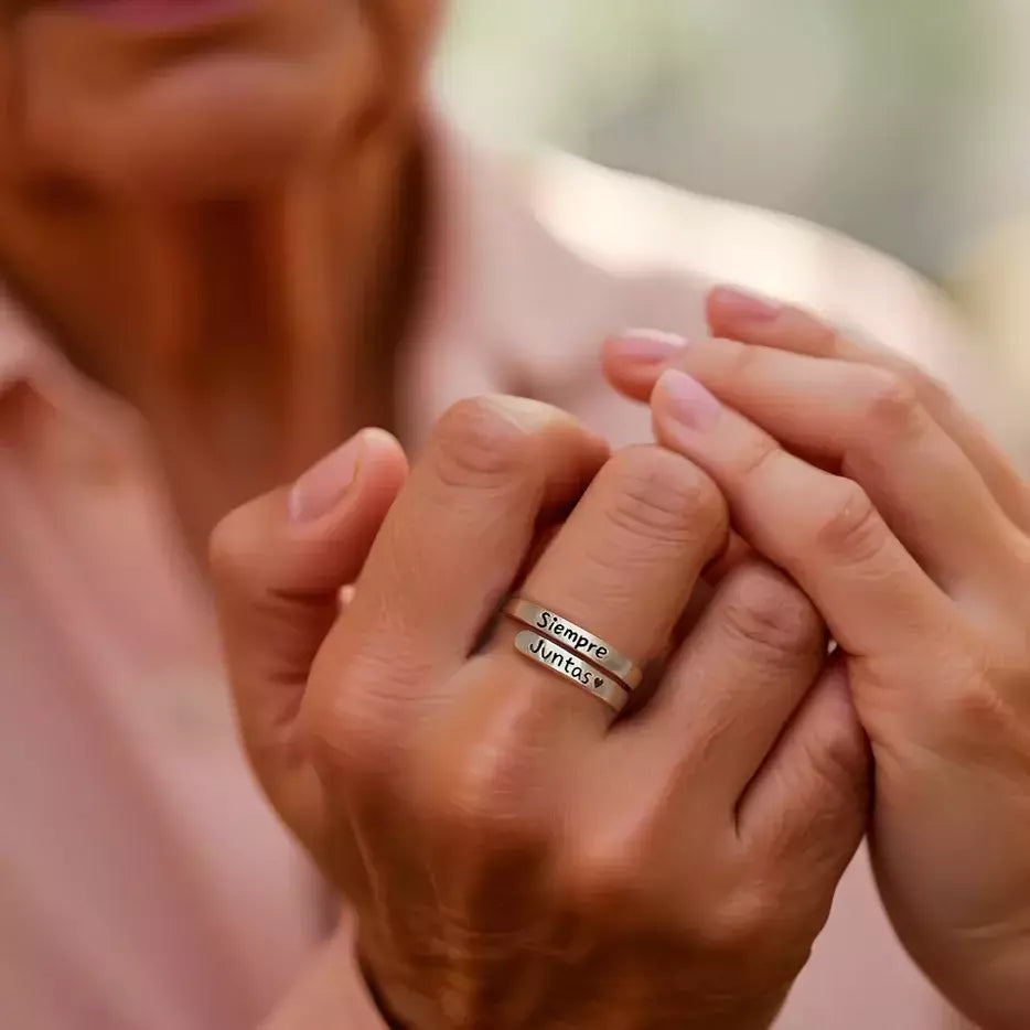 SIEMPRE JUNTAS Pack Anillos en Plata 925 + Tarjeta Personalizada (Oferta 2x1)