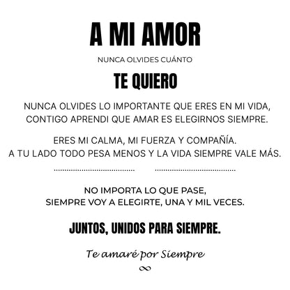 A MI AMOR | SIEMPRE UNIDOS | PULSERA CORAZON