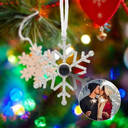 Adorno Navideño con Foto Personalizada - Copo de Nieve