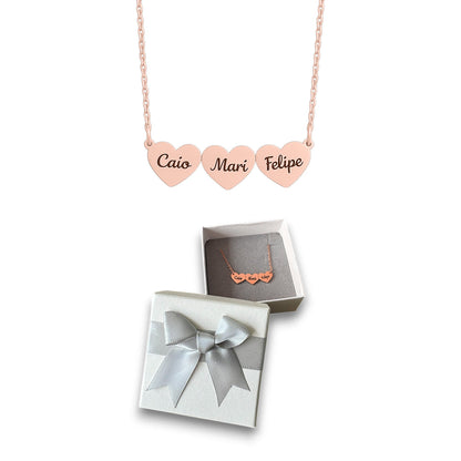 Collar de corazones personalizable