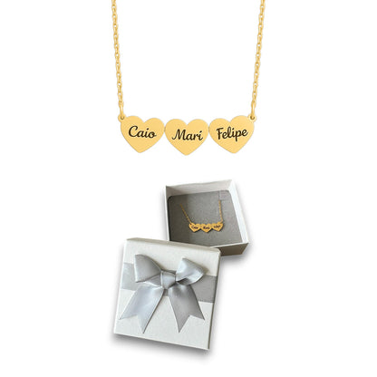 Collar de corazones personalizable