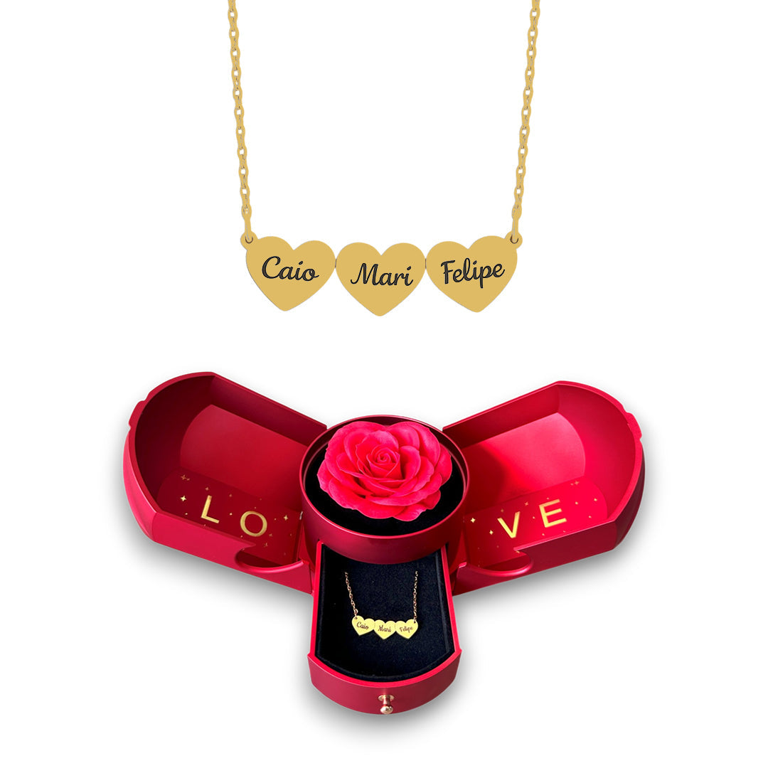 Collar de corazones personalizable