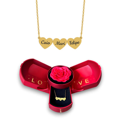 Collar de corazones personalizable