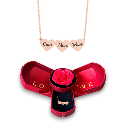 Collar de corazones personalizable